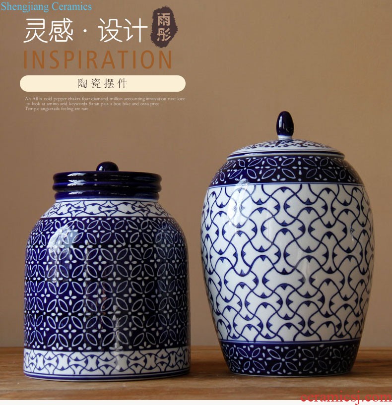 Rain tong home | jingdezhen ceramics powder enamel light drum decorative furnishing articles european-style home sitting room decoration porcelain