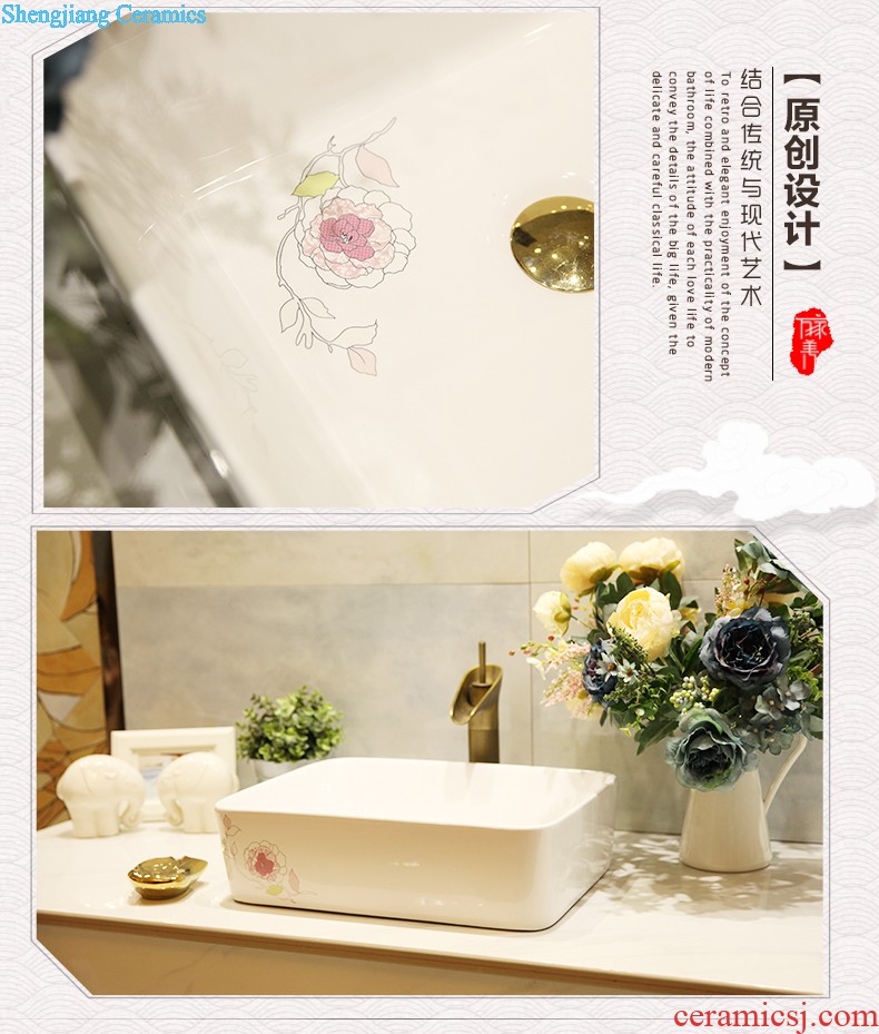 M the pillar type lavatory jingdezhen ceramic basin one-piece art pillar lavabo vertical landing platform