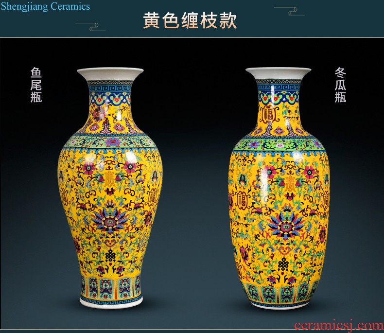 Jingdezhen ceramics vases, flower arranging small place Chinese arts and crafts home sitting room TV ark adornment ornament