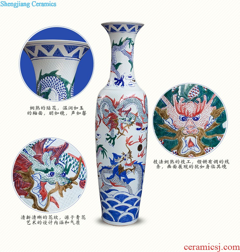 Jingdezhen ceramics vase pomegranate flower arranging machine of Chinese style household to decorate the living room TV ark handicraft furnishing articles