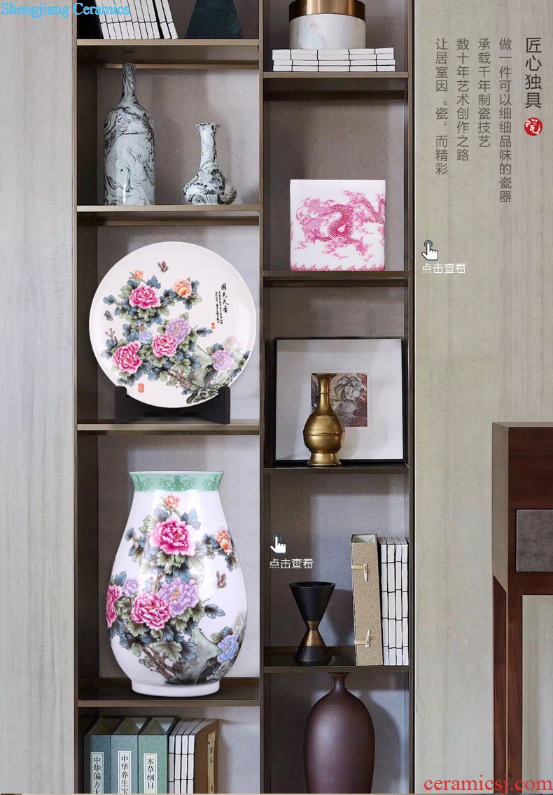 Jingdezhen ceramics peony landing large vases, sitting room of Chinese style household decorations hotel housewarming furnishing articles