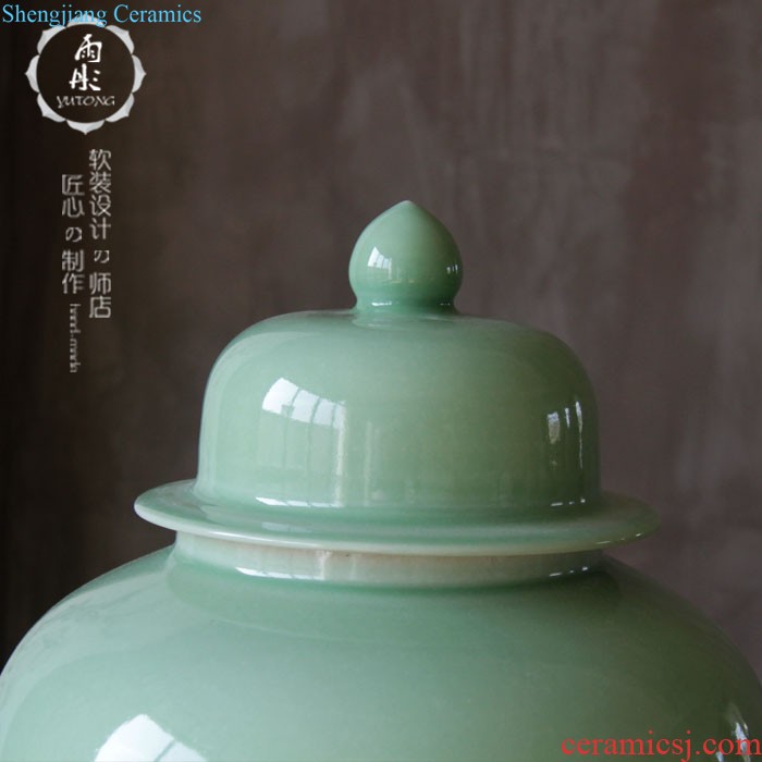 Rain tong home | jingdezhen ceramics gold-plated silver pot-bellied general tank storage tank manual home furnishing articles in the living room