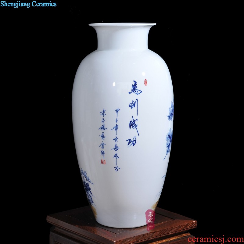 Jingdezhen ceramics masters hand-painted khe sanh late vase Chinese style household crafts sitting room adornment is placed