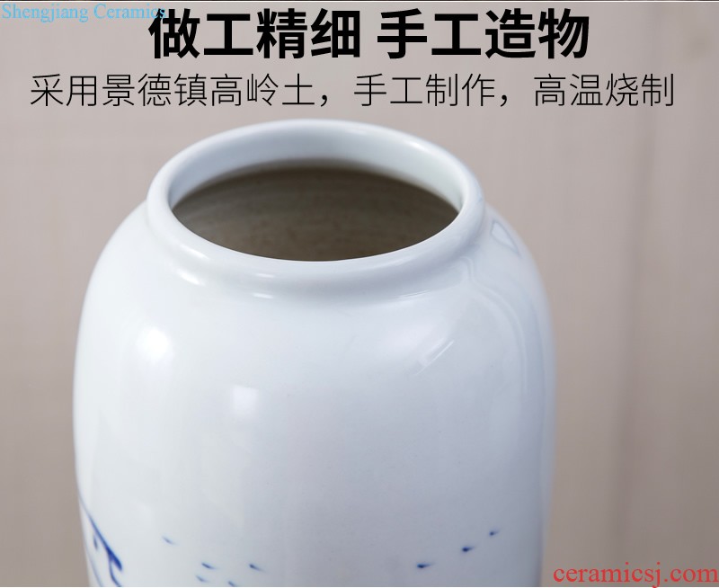 Jingdezhen ceramic hand-painted vases, dried flowers flower arrangement sitting room TV ark of new Chinese style household adornment handicraft furnishing articles