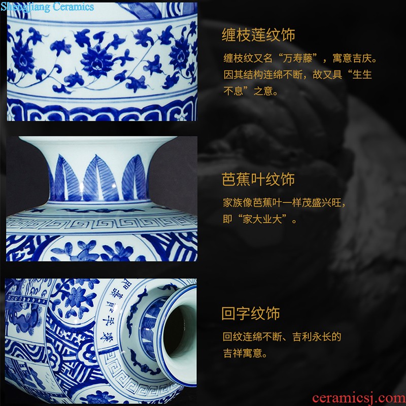 Jingdezhen ceramics famous hand-painted vases, flower arranging furnishing articles success archaize rich ancient frame sitting room adornment