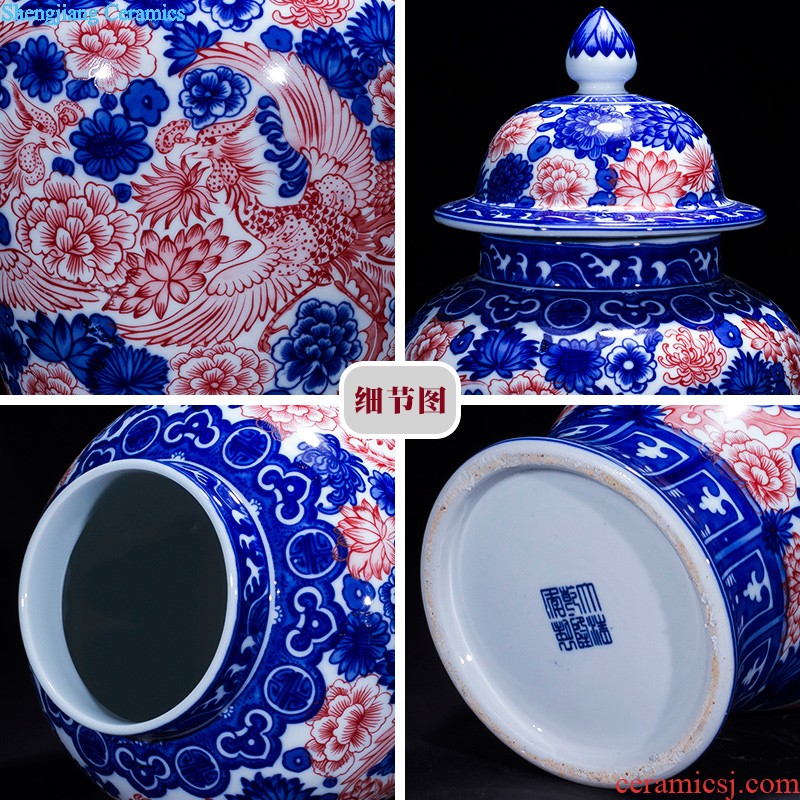 High aj45 jingdezhen ceramics vase furnishing articles in extremely good fortune sitting room ground large Chinese style household decoration