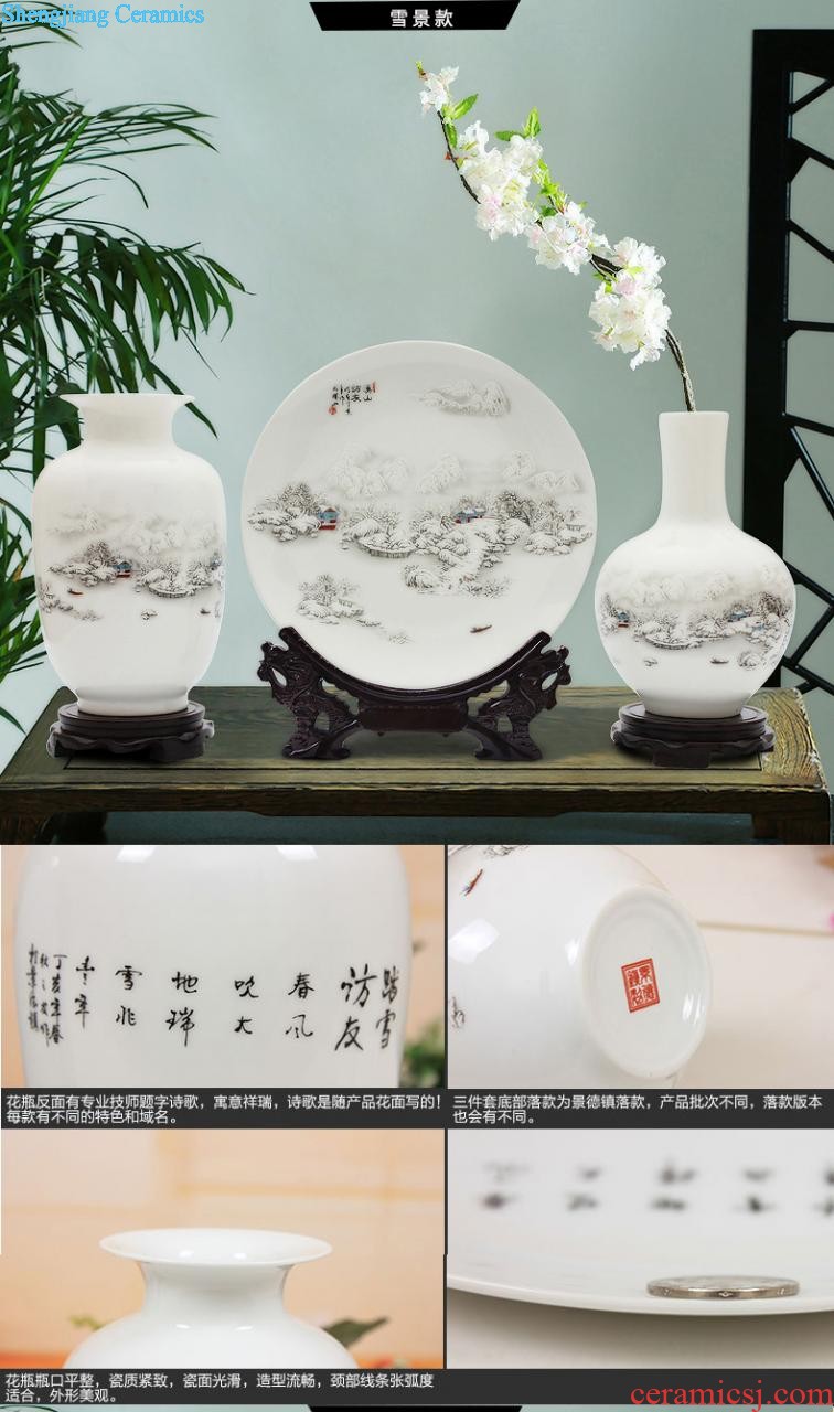 Jingdezhen ceramic vase furnishing articles sitting room flower arranging antique porcelain kiln little Chinese style household decorations arts and crafts