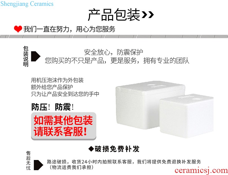 Jingdezhen ceramics large caddy a kilo is installed sealed with cover household storage jar pu-erh tea warehouse