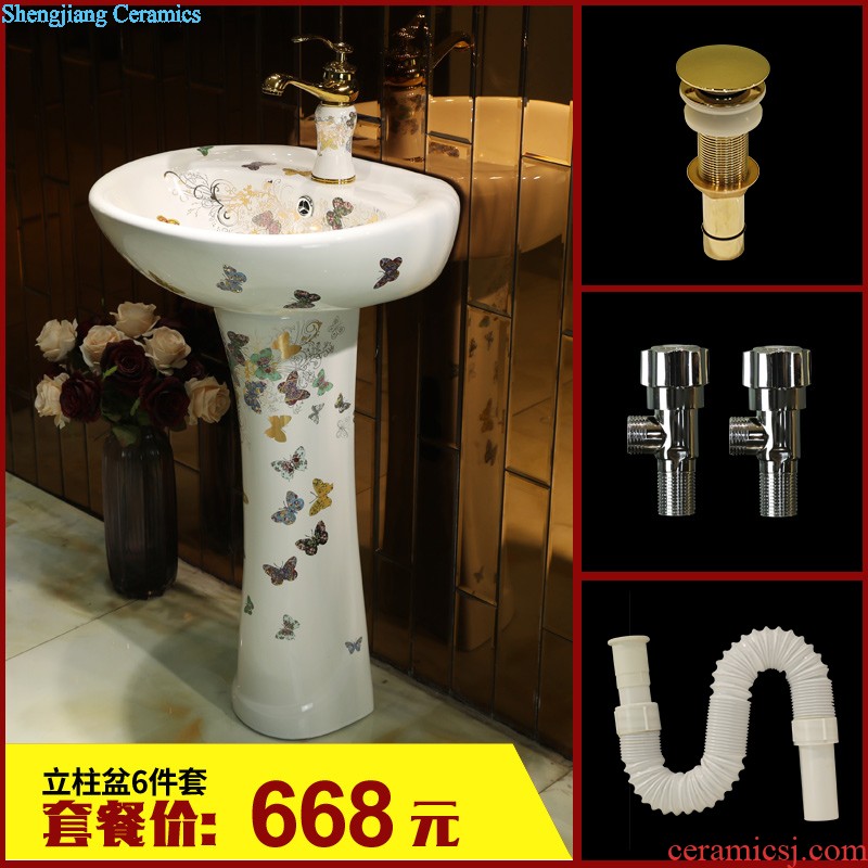 Gold cellnique European ceramics pillar lavabo thickening basin of the court outdoor column basin antifreeze is prevented bask in pool column type