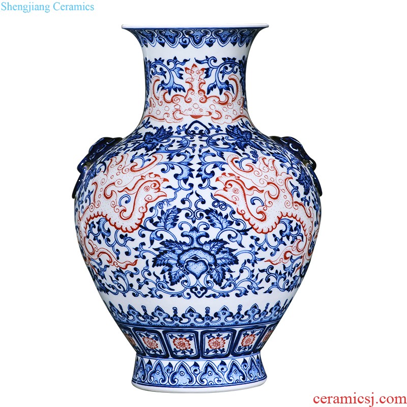 Jingdezhen ceramics vase hand-painted thin foetus gift porcelain flower arranging, furnishing articles of new Chinese style home sitting room adornment