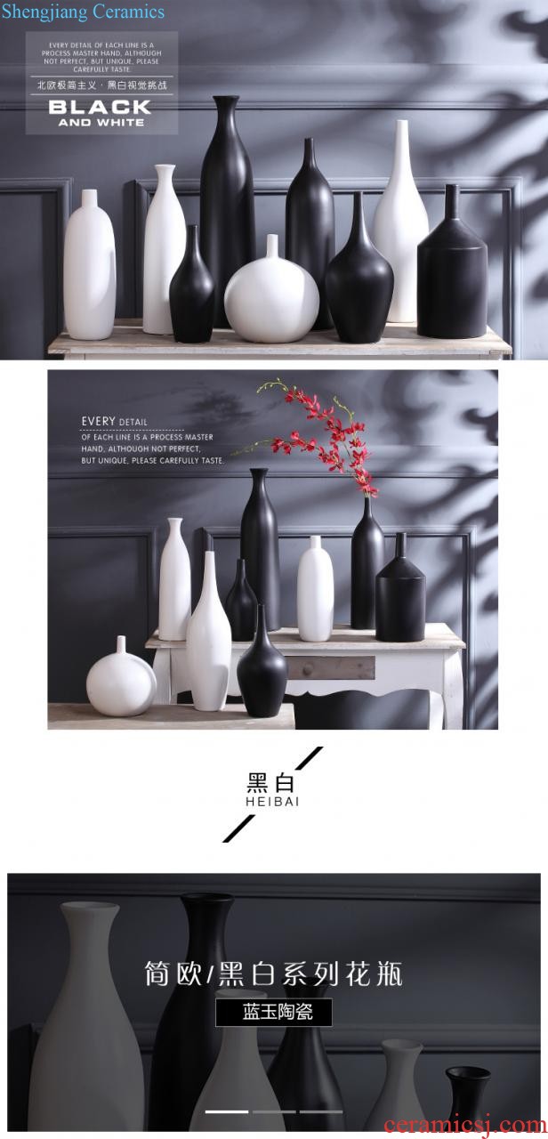 Jingdezhen ceramic vase hand-painted creative home furnishing articles small pure and fresh and dried flowers flower arrangement table soft adornment ornament