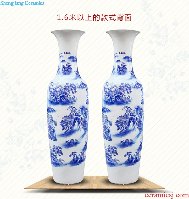 Jingdezhen ceramics antique hand-painted scenery peony home sitting room hotel adornment furnishing articles of large vase