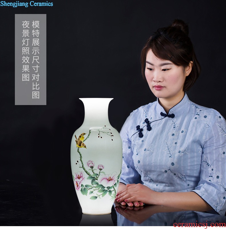 E089 jingdezhen ceramics China red festival of large vase in extremely good fortune sitting room place wedding decoration