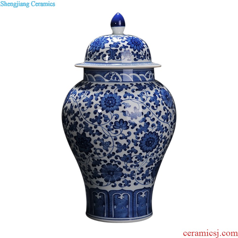 Jingdezhen ceramics red bottle gourd vases large new living room TV cabinet decoration of Chinese style household furnishing articles