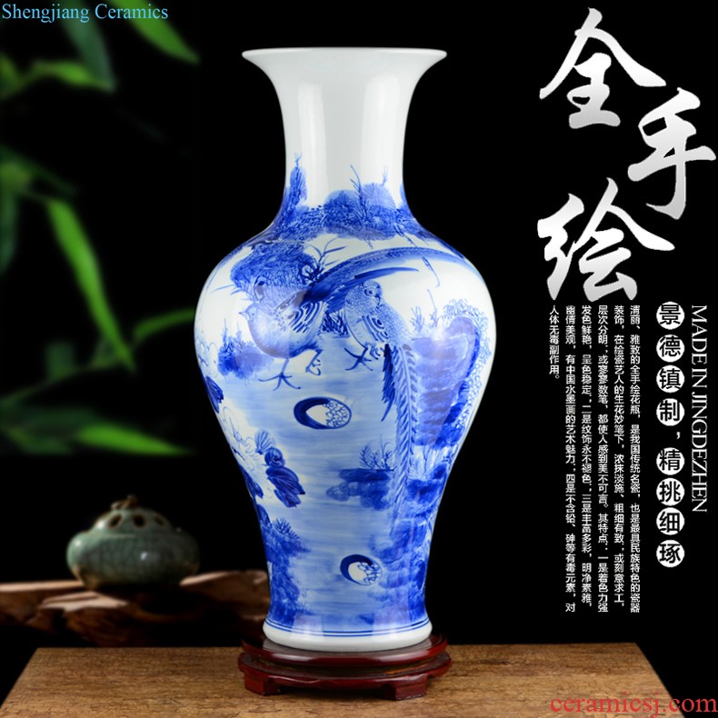 Jingdezhen ceramic general white pot vase furnishing articles large Chinese style living room dry flower flower arranging rich ancient frame ornaments