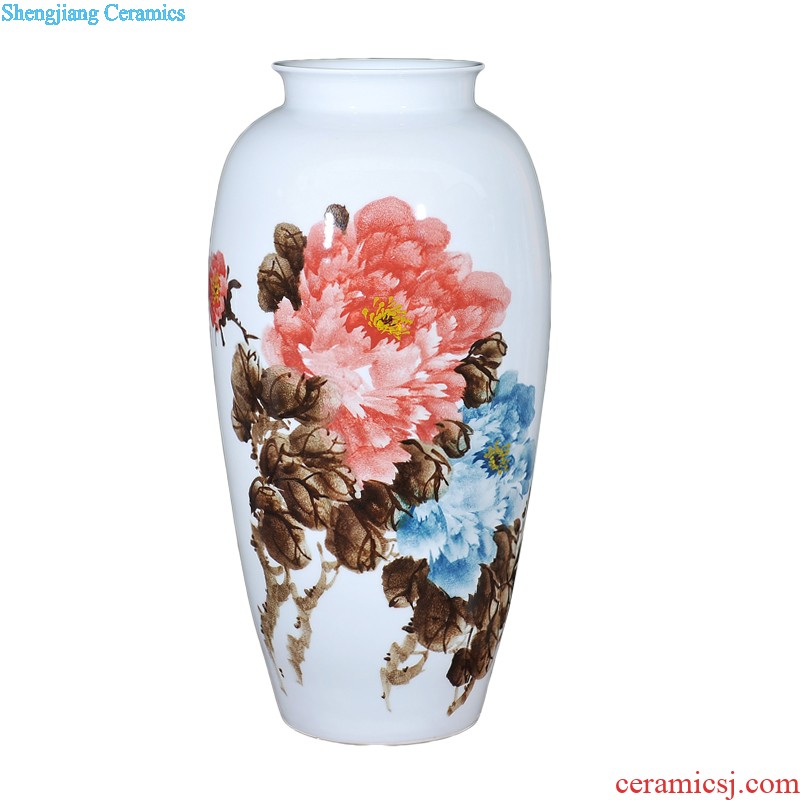 Jingdezhen ceramics Antique hand-painted landscape general pot of blue and white porcelain vase household adornment handicraft furnishing articles