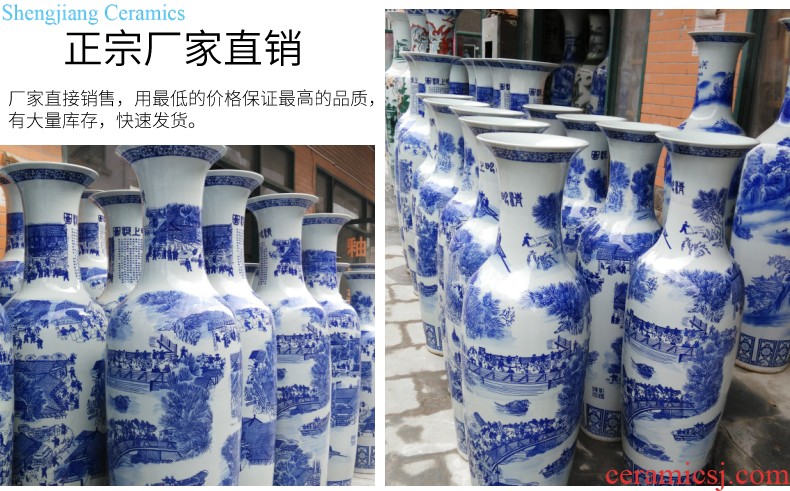 Jingdezhen ceramic kiln of large vase European sitting room hotel villa dry flower arranging flowers adornment furnishing articles