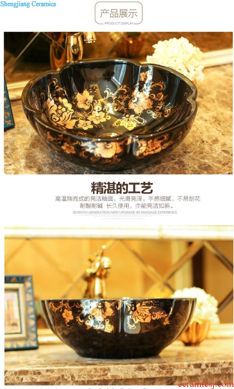 Post, neat square lavabo square stage basin flood golden flower bath art basin basin ceramic lavatory basin