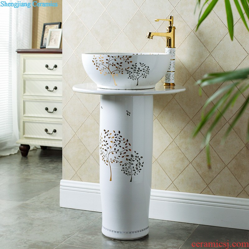 Ceramic floor pillar type lavatory small toilet lavabo balcony one basin art basin of the post