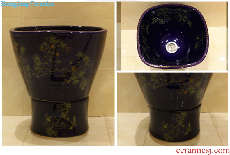 Post, the package mail Jingdezhen ceramic art mop basin mop mop pool pool geometric squares