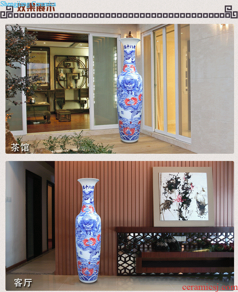 Jingdezhen ceramic famille rose 113 phoenix peony modern landing big bottle of home sitting room hotel decoration