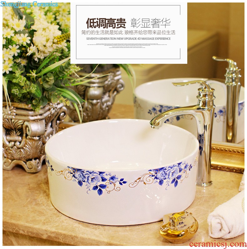 The package mail on bonsai, ceramic lavabo that defend bath lavatory basin art basin piece of blue