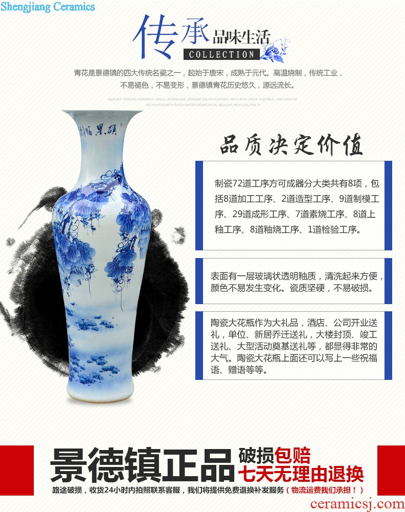 Jingdezhen ceramics China red tie up branches of large vases, modern home sitting room place hotel hc - 073