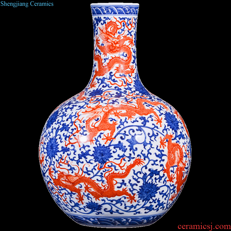 Jingdezhen ceramics imitation qing qianlong bon fire hose lines gourd vases, sitting room of Chinese style household decorations furnishing articles