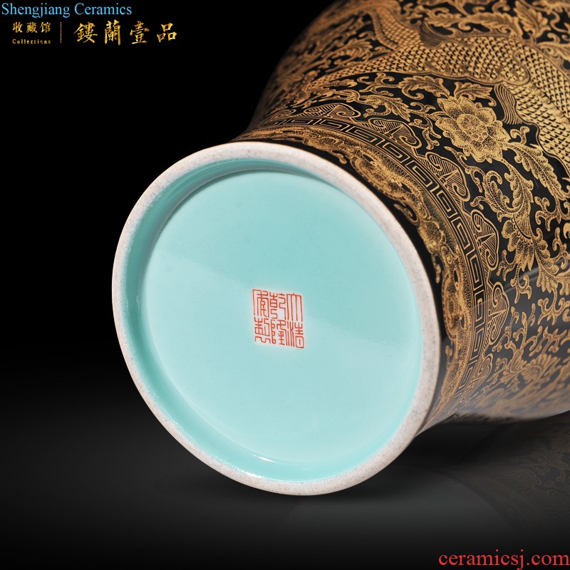 Jingdezhen imperial kiln chinaware imitation of yong zheng famille rose golden pheasant peony grains general tank sitting room collect adornment furnishing articles