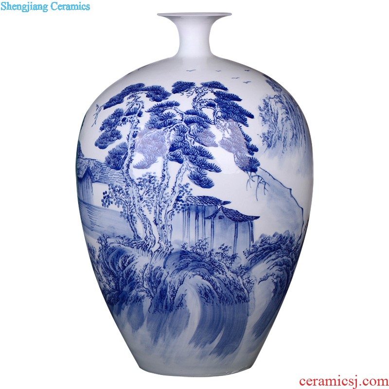 Jingdezhen ceramics masters hand painted yellow powder enamel celestial vases, flower receptacle Chinese crafts are sitting room