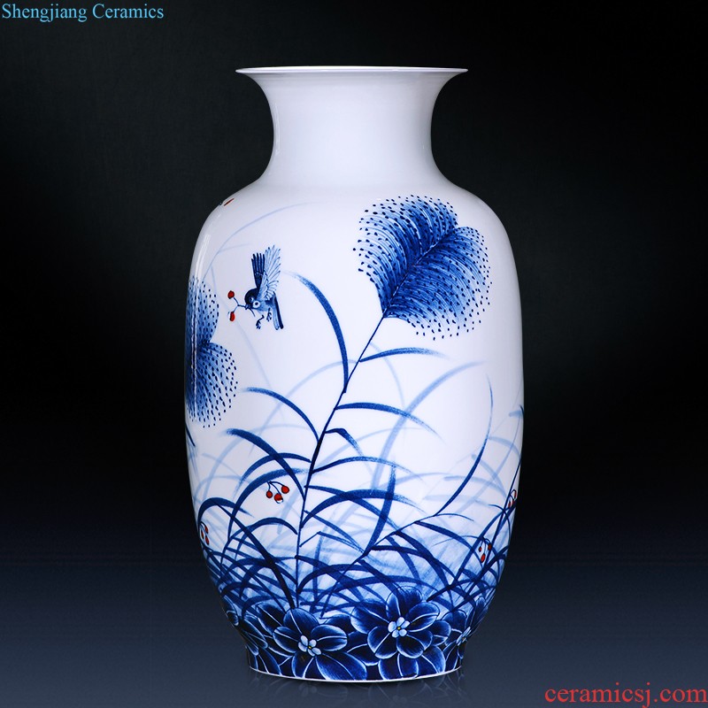 Jingdezhen ceramics hand-painted gift porcelain vase furnishing articles new Chinese style living room TV ark home flower adornment