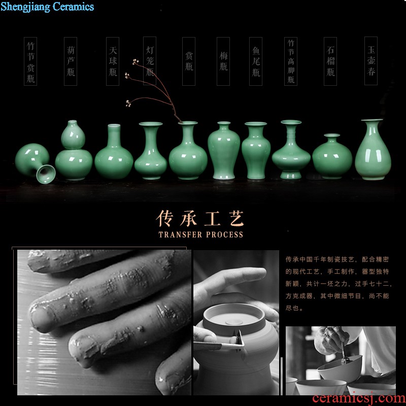 Jingdezhen chinaware lotus pomegranate vases, flower arrangement, zen new Chinese style household adornment rich ancient frame furnishing articles