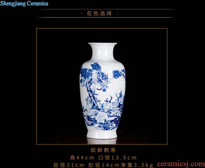 Antique hand-painted Z055 jingdezhen ceramics powder enamel blooming flowers large vases, sitting room adornment is placed