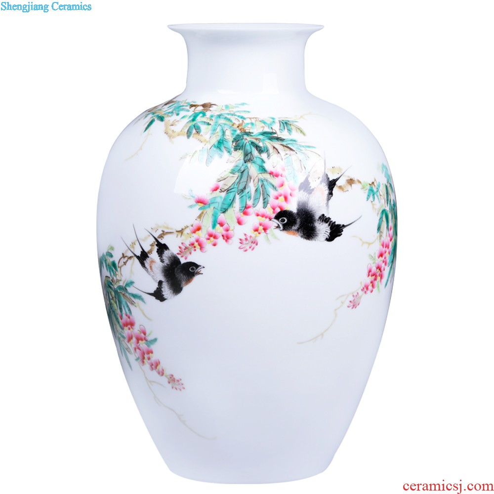 Jingdezhen ceramics vase Wang Yunxi hand painted blue and white porcelain rural amorous feelings Contemporary sitting room handicraft furnishing articles