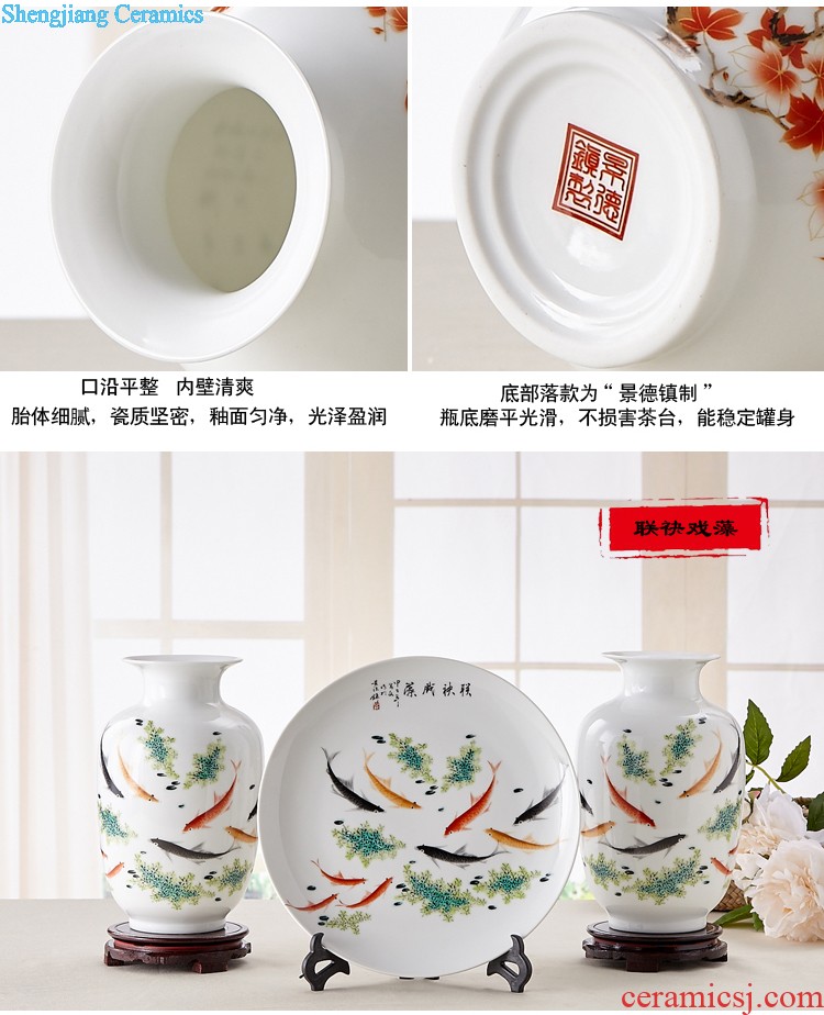 Jingdezhen ceramics famous hand-painted design hotel TV sitting room ark of large vases, furnishing articles large red