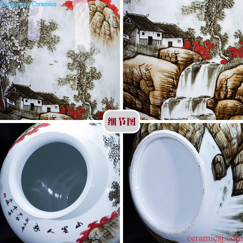 HP - 60 jingdezhen ceramics with a silver spoon in her mouth and household of large vases, flower arrangement sitting room porch decorate furnishing articles