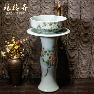 Art pillar basin ceramic floor pillar type lavatory toilet lavabo balcony one wash basin