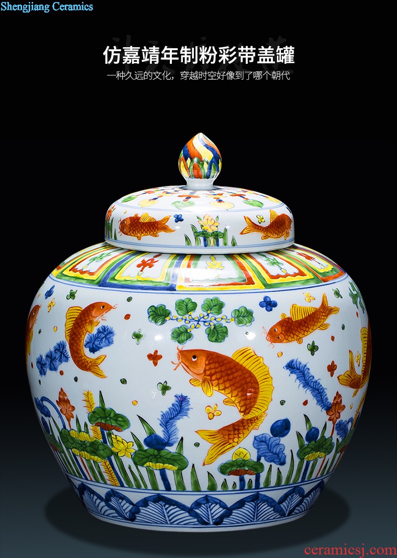 Jingdezhen ceramics vase Chinese famous flower arranging master hand draw powder enamel household the sitting room porch place