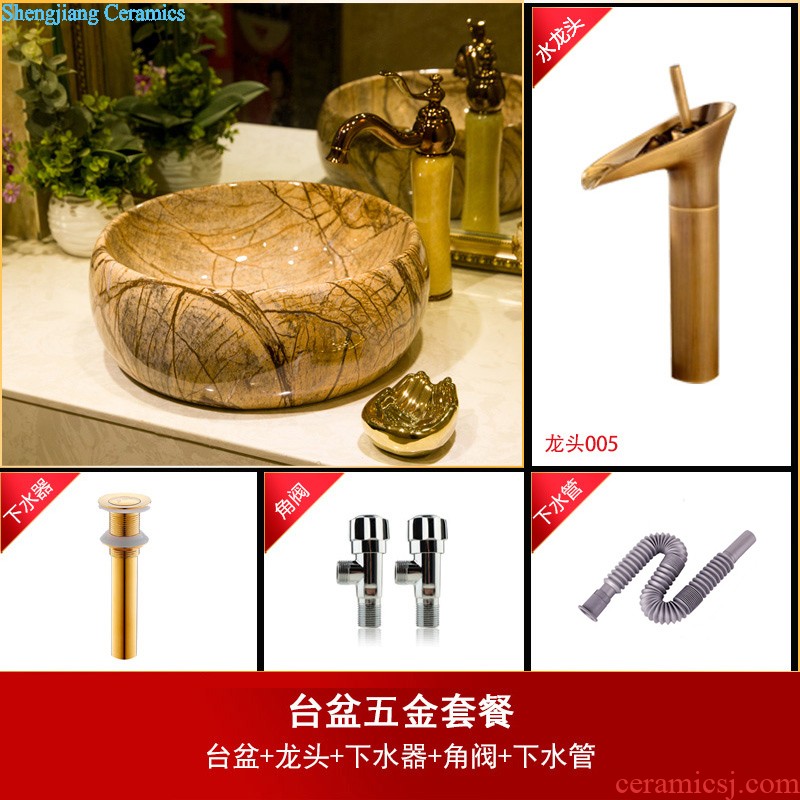 Koh larn, qi stage basin ceramic lavabo gold craft art basin Jin Jian lavatory elliptical European toilet