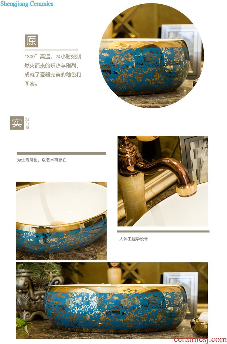 Koh larn, qi ceramic basin of pillar type lavatory floor integrated small wash gargle balcony column lavabo household