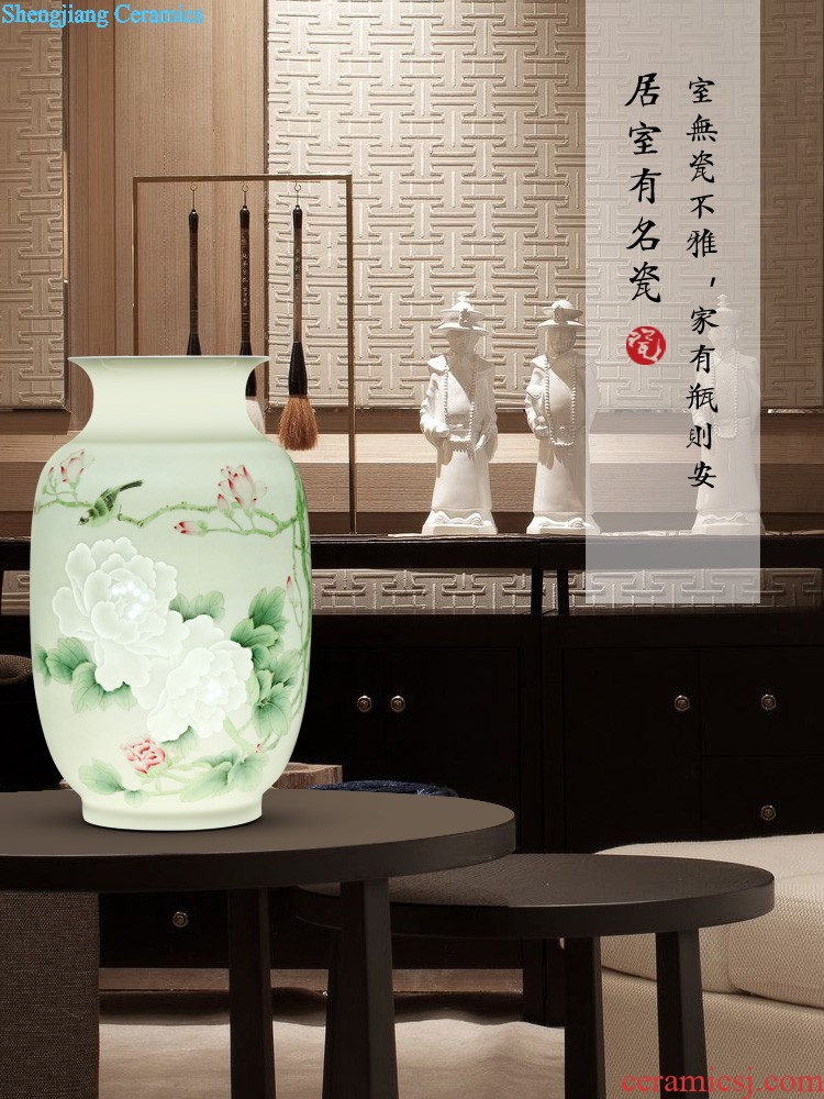 Jingdezhen ceramics vases, flower arranging hand-painted scenery pomegranate bottles of rich ancient frame of Chinese style household decorations arts and crafts