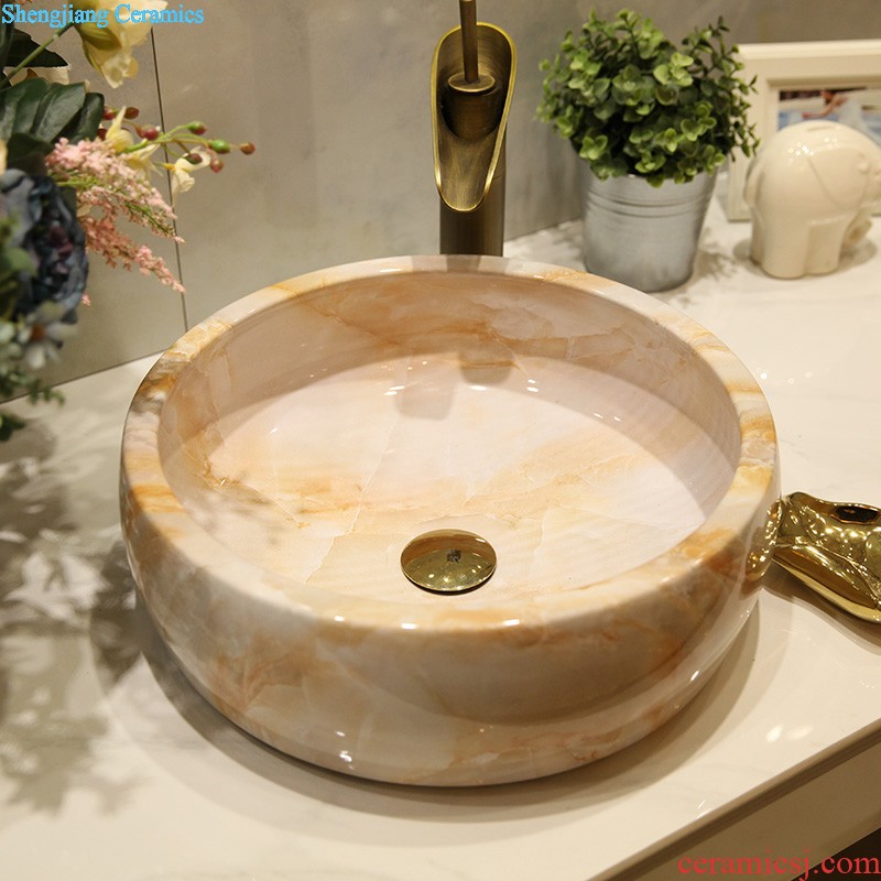 Koh larn, qi basin stage basin to art ceramic round the sink basin is the basin that wash a face wash one toilet