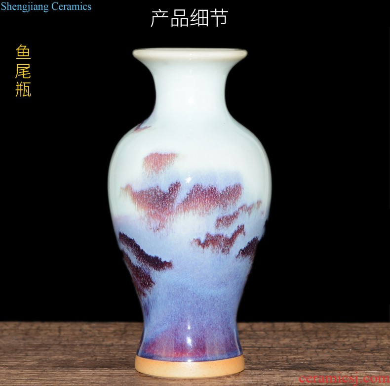 Jingdezhen ceramics Straight tall vases, contracted Sitting room ground dried flowers flower arrangement home decoration furnishing articles