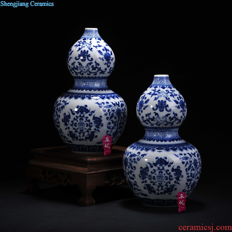 Jingdezhen ceramic vase famous hand-painted pastel vase peony pomegranate furnishing articles new Chinese style living room decorations