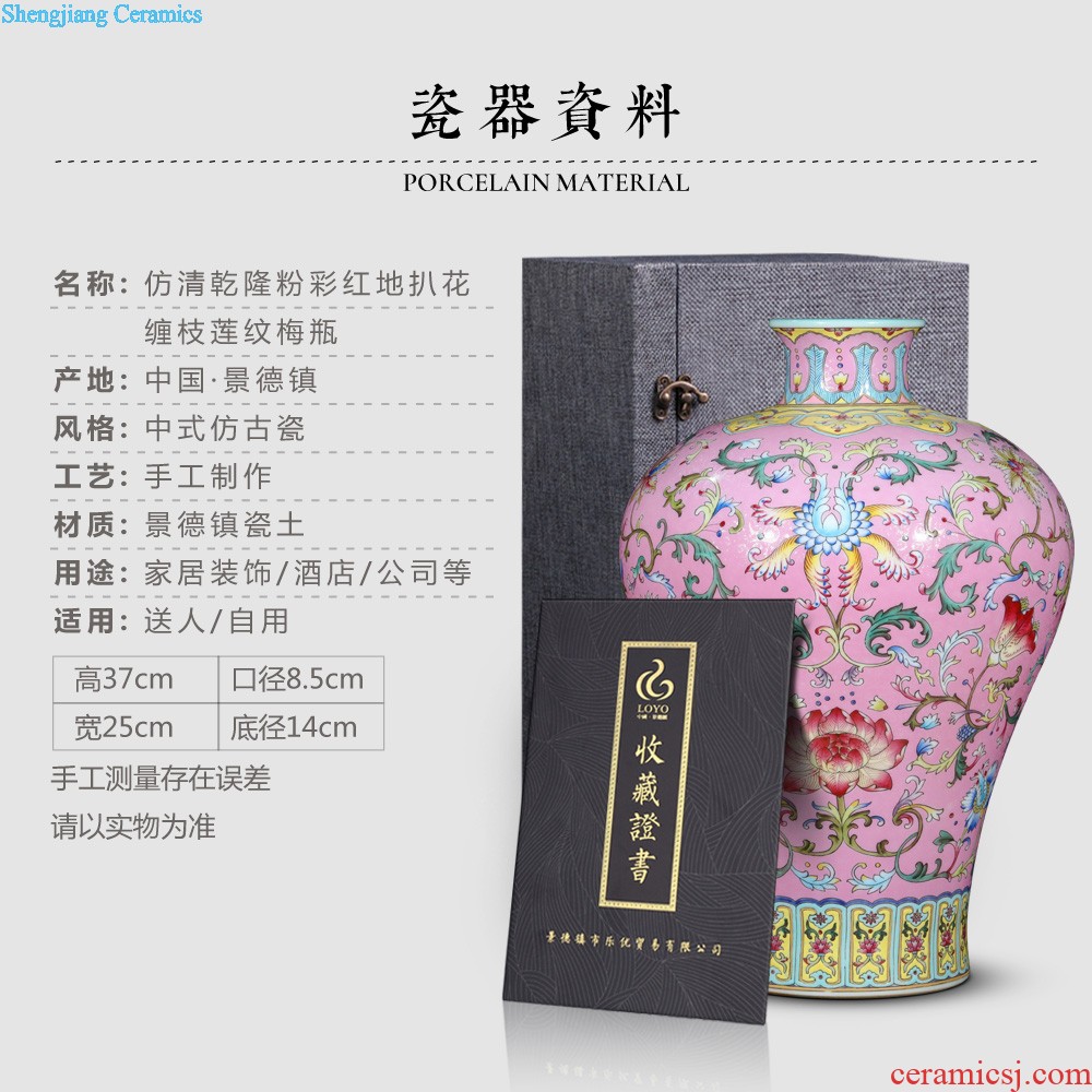 Jingdezhen ceramics furnishing articles imitation qing qianlong pastel colour like ear 18 arhats statue of vase household ornaments