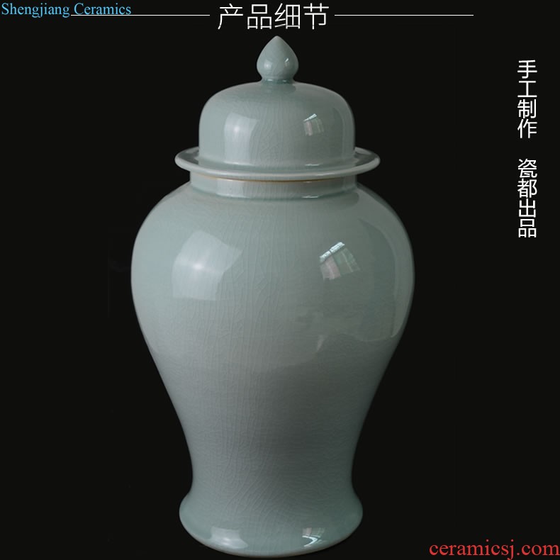 New Chinese zen ceramic vase dry flower is placed sitting room simulation flower arrangement table, TV ark household soft adornment