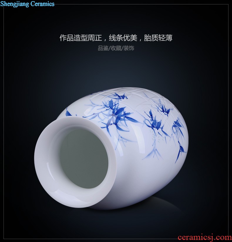 Jingdezhen ceramics vase Hand painted blue and white porcelain chun connect FuXin Chinese style decoration crafts are sitting room