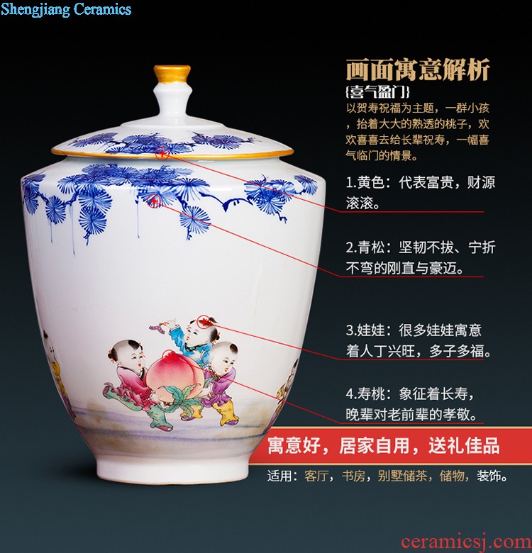 Jingdezhen ceramics kiln vase archaize creative Chinese style household adornment handicraft furnishing articles cb131 sitting room