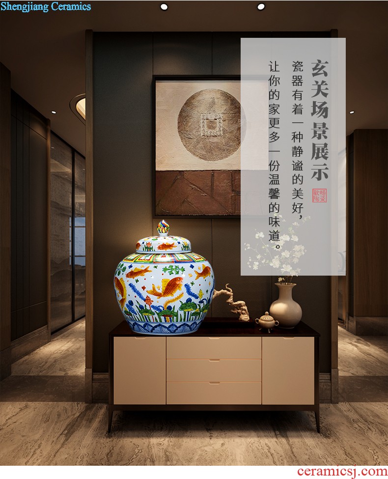 Jingdezhen ceramics vase Chinese famous flower arranging master hand draw powder enamel household the sitting room porch place