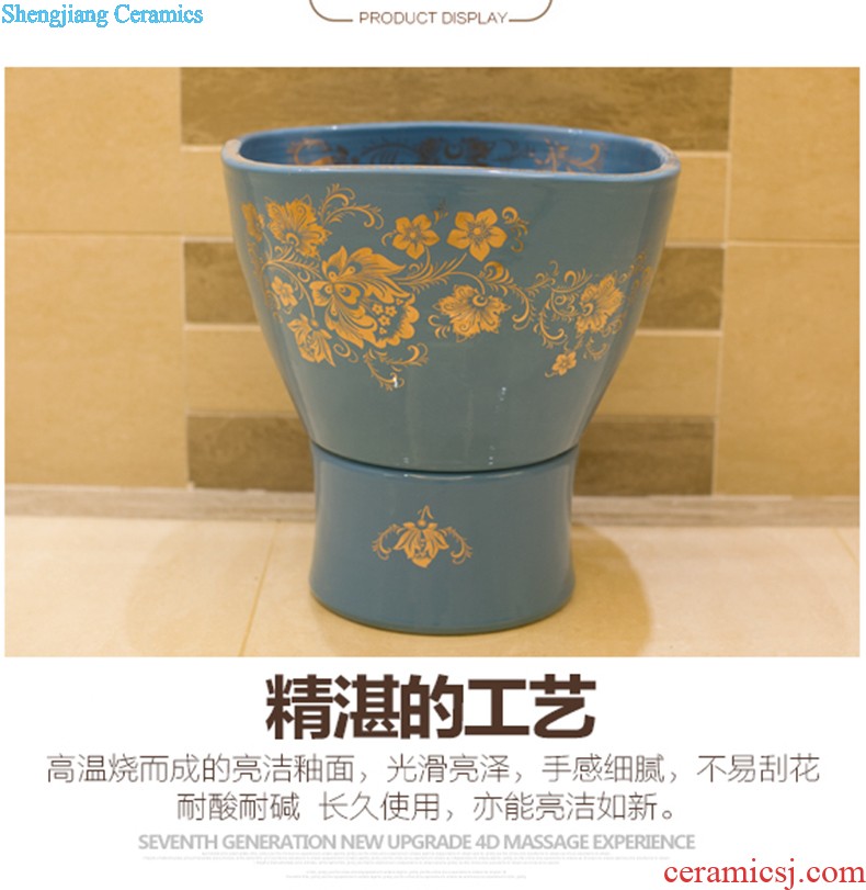 Koh larn, neat package mail Jingdezhen ceramic art mop basin mop mop pool pool bathroom fangyuan bamboo flowers and birds